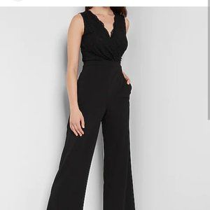 EXPRESS Lace Faux Wrap Bodice Jumpsuit